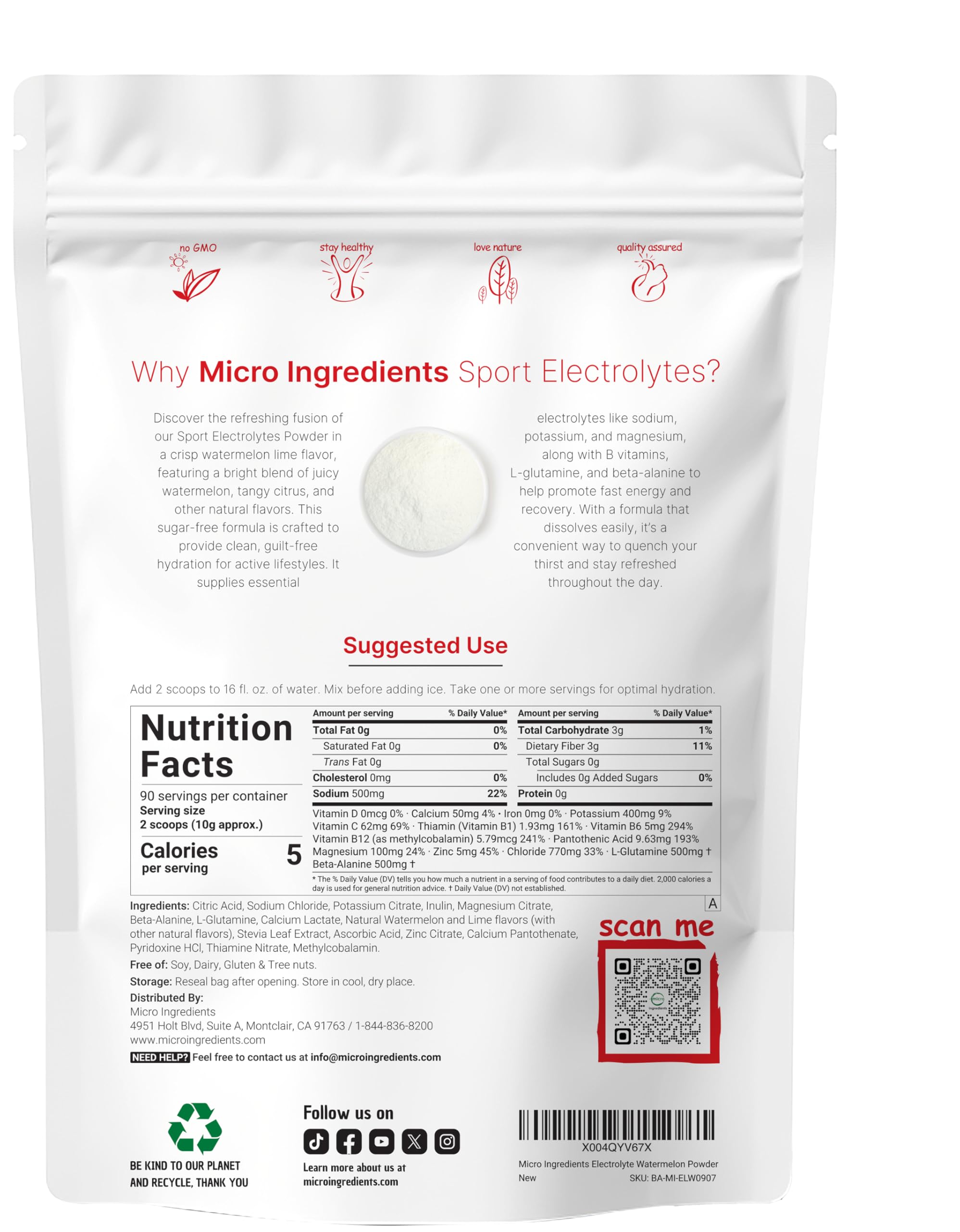 Micro Ingredients polvo textura cercana destacando mezcla fina y solubilidad