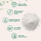 Micro Ingredients textura del polvo glicinato mostrando disolución suave