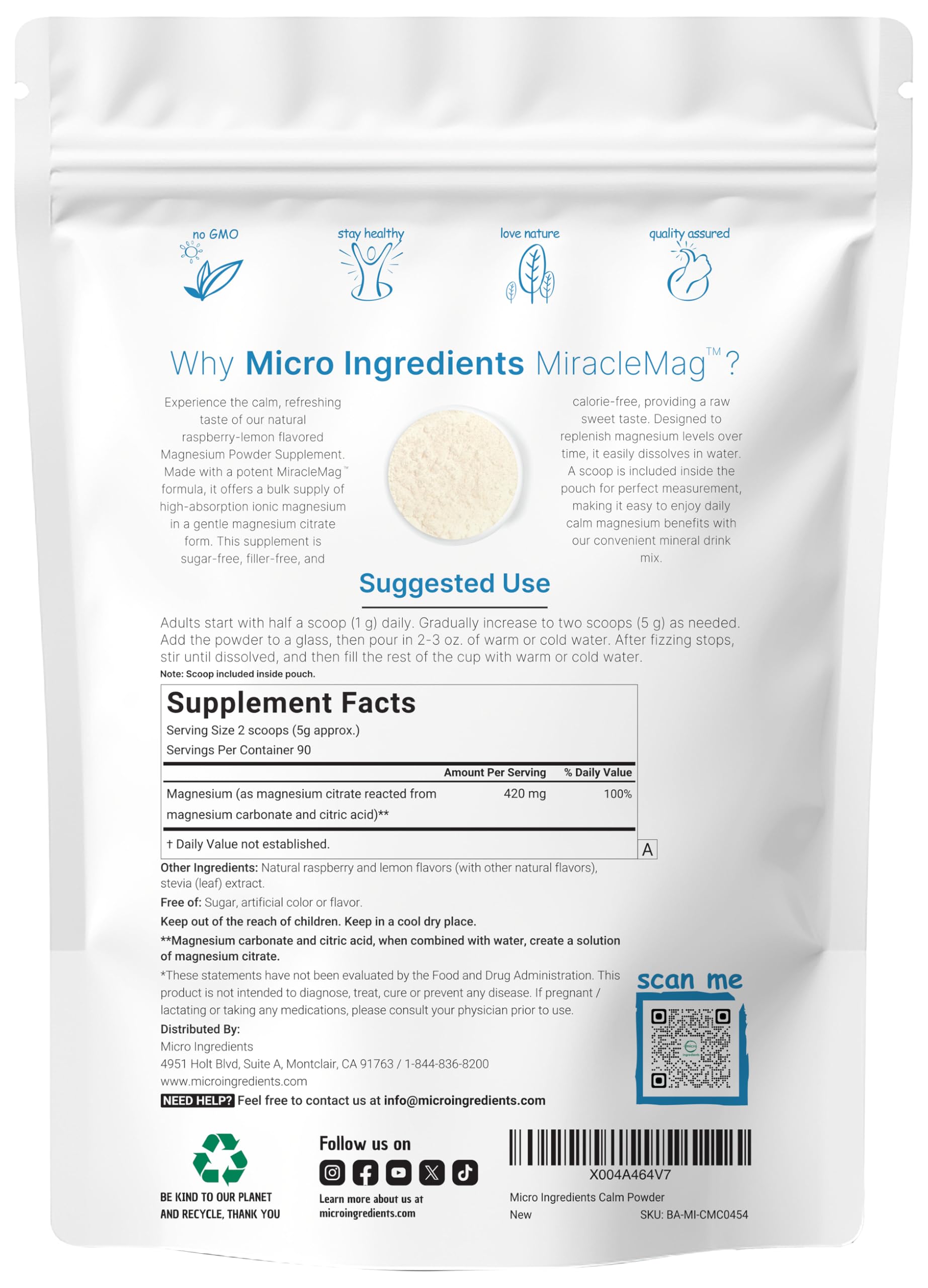 Micro Ingredients polvo en primer plano mostrando textura fina y fácil disolución