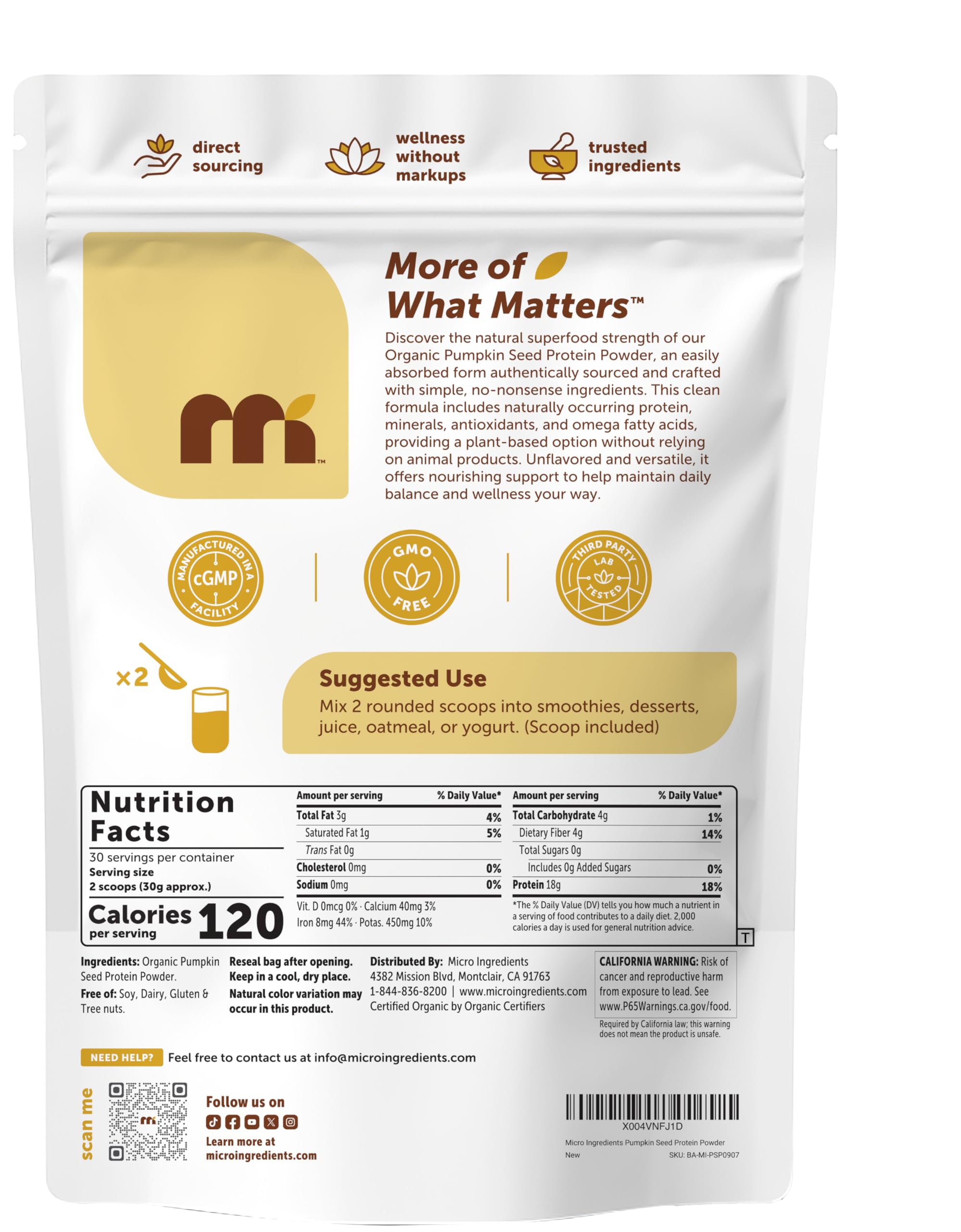 Micro Ingredients textura del polvo en primer plano, molienda fina que facilita mezcla