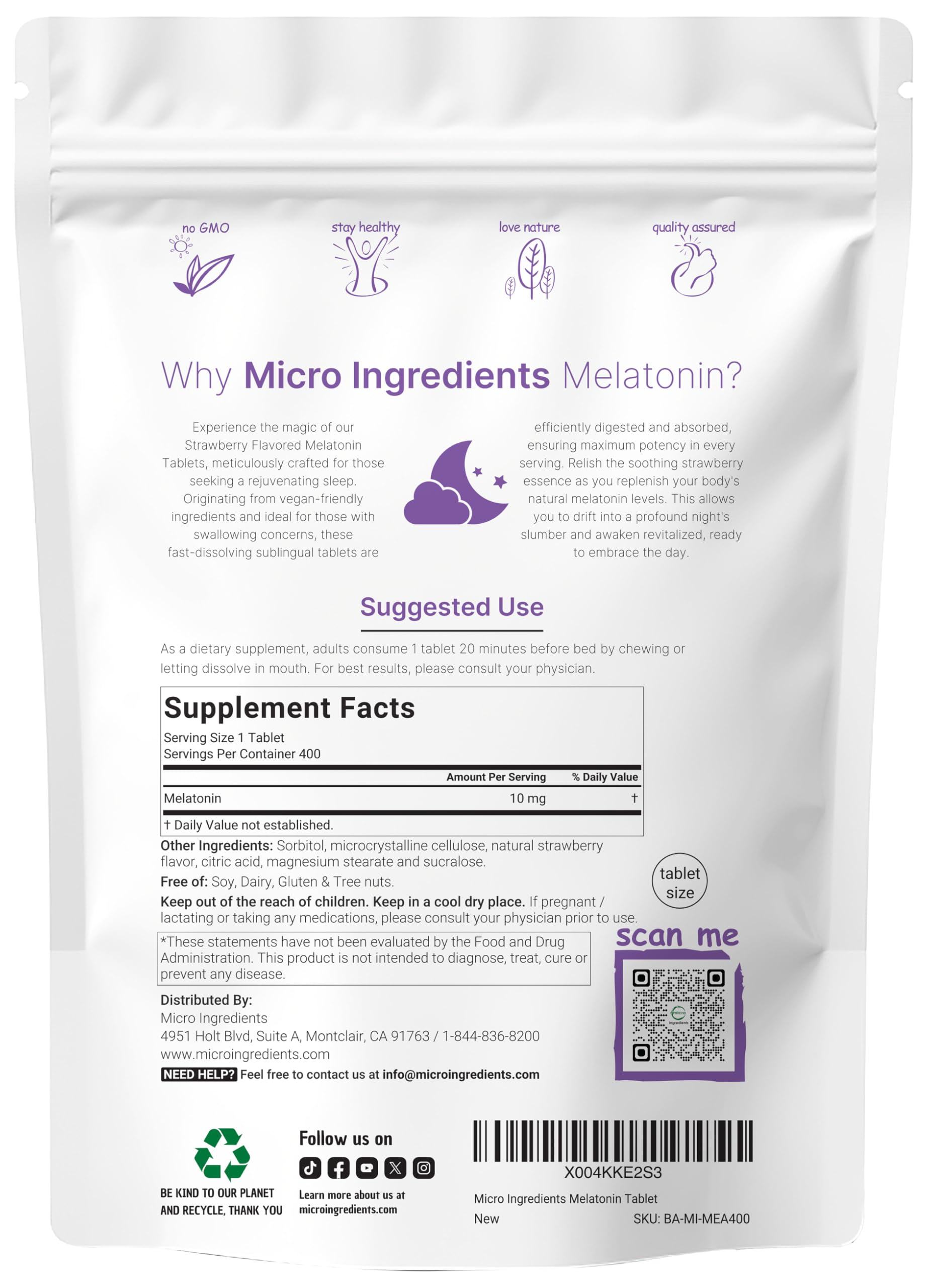Micro Ingredients primer plano de la textura de la tableta, disolución rápida
