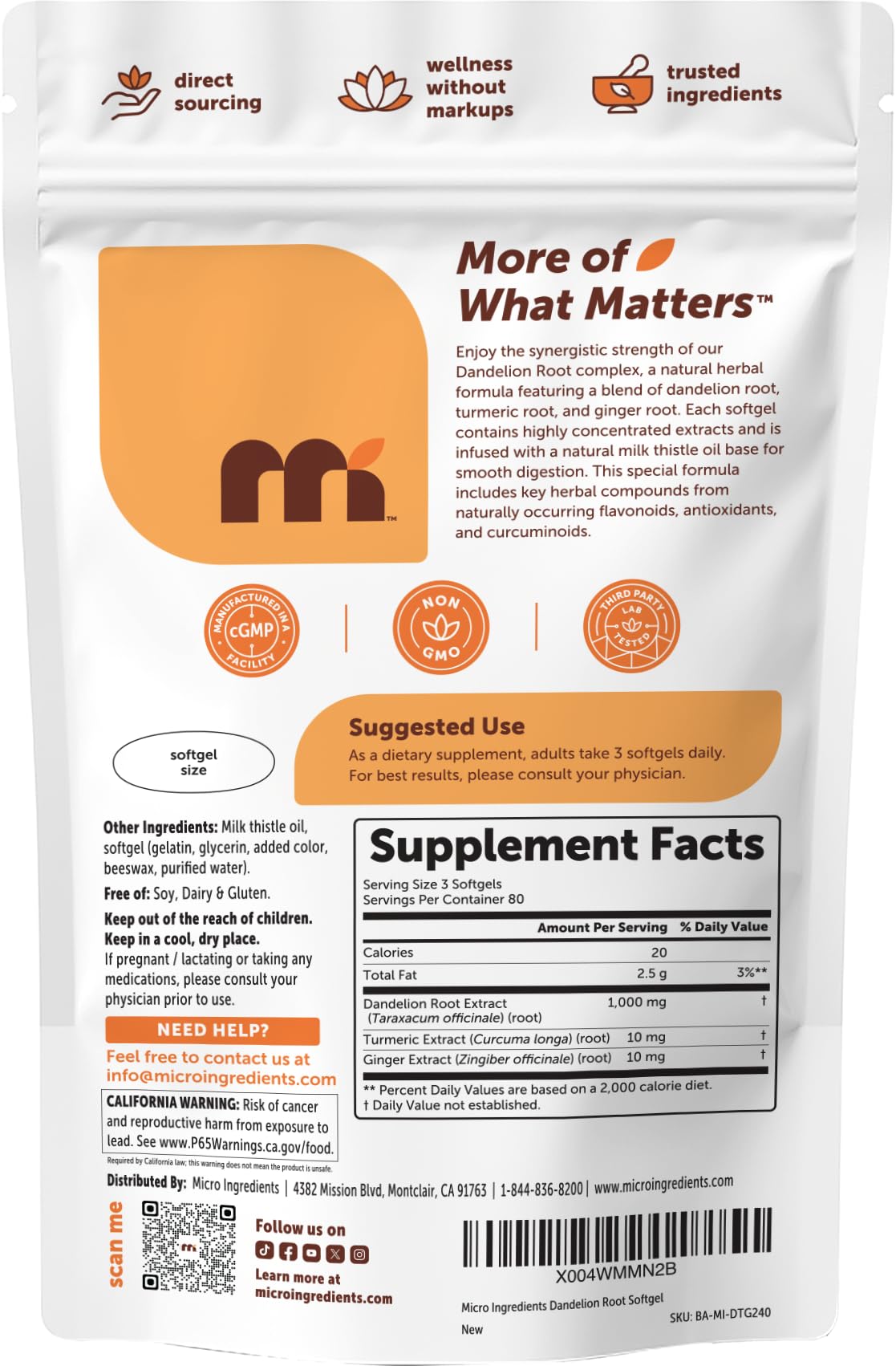 Micro Ingredients frasco junto a taza en cocina para uso diario práctico