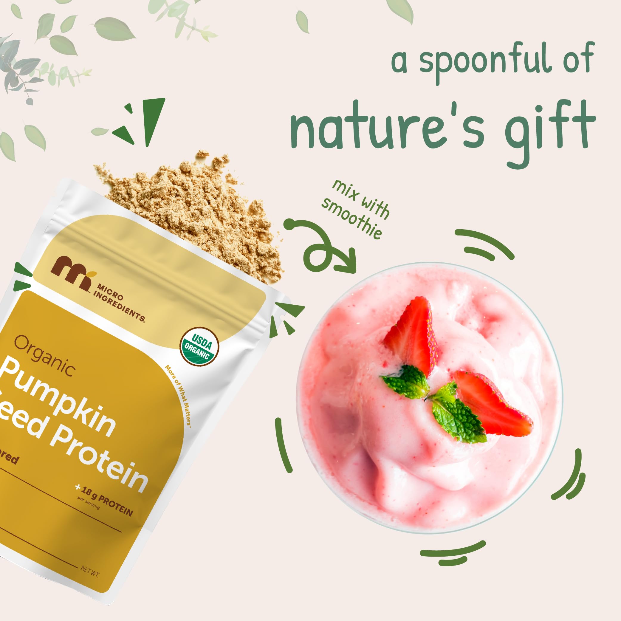 Micro Ingredients espolvoreado sobre avena matutina, aumenta proteína sin alterar sabor