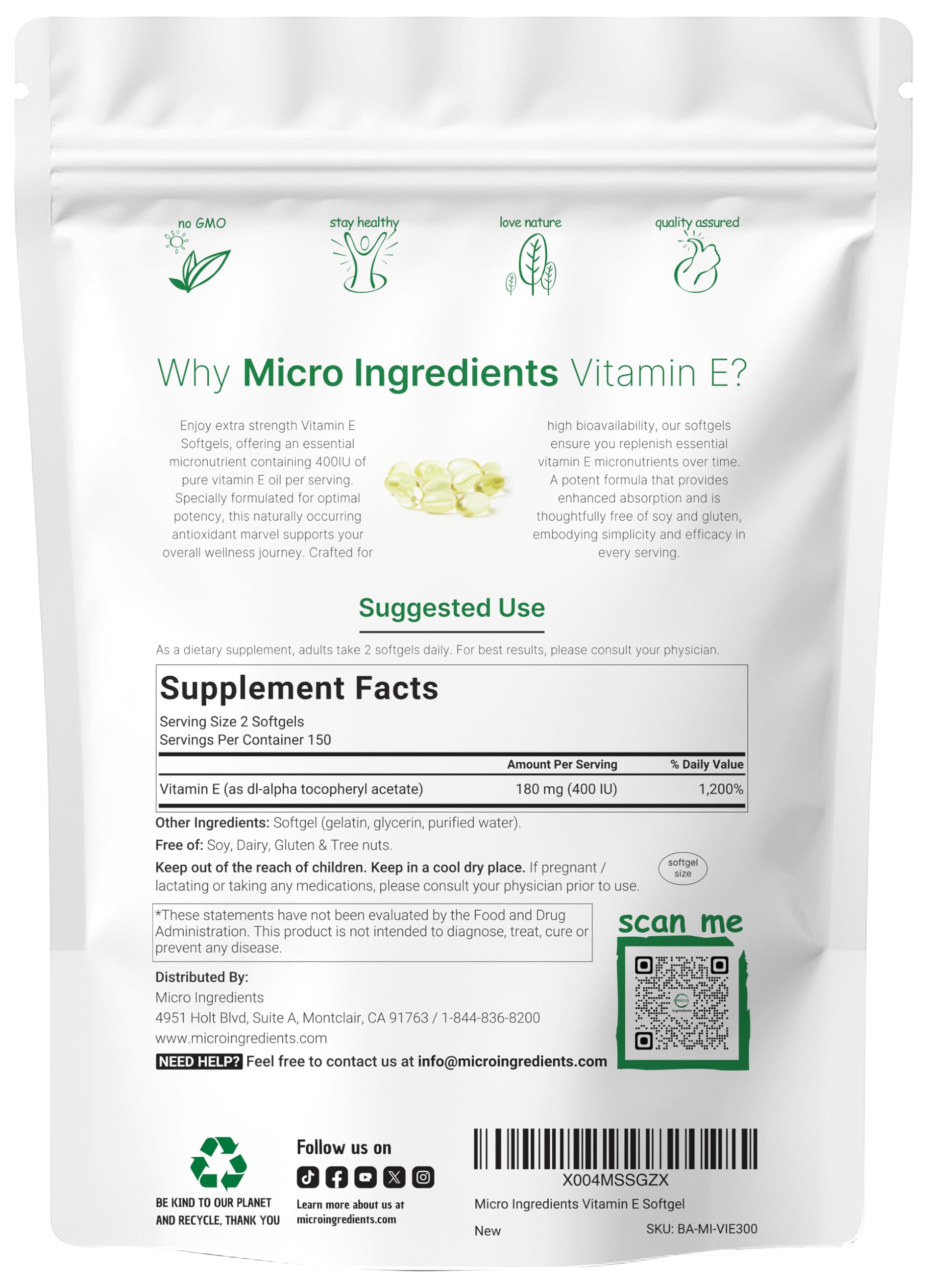 Micro Ingredients primer plano de un softgel que muestra textura y facilidad de ingestión
