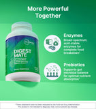 Microbiome Labs DigestMate etiqueta de ingredientes destacando enzimas y probióticos