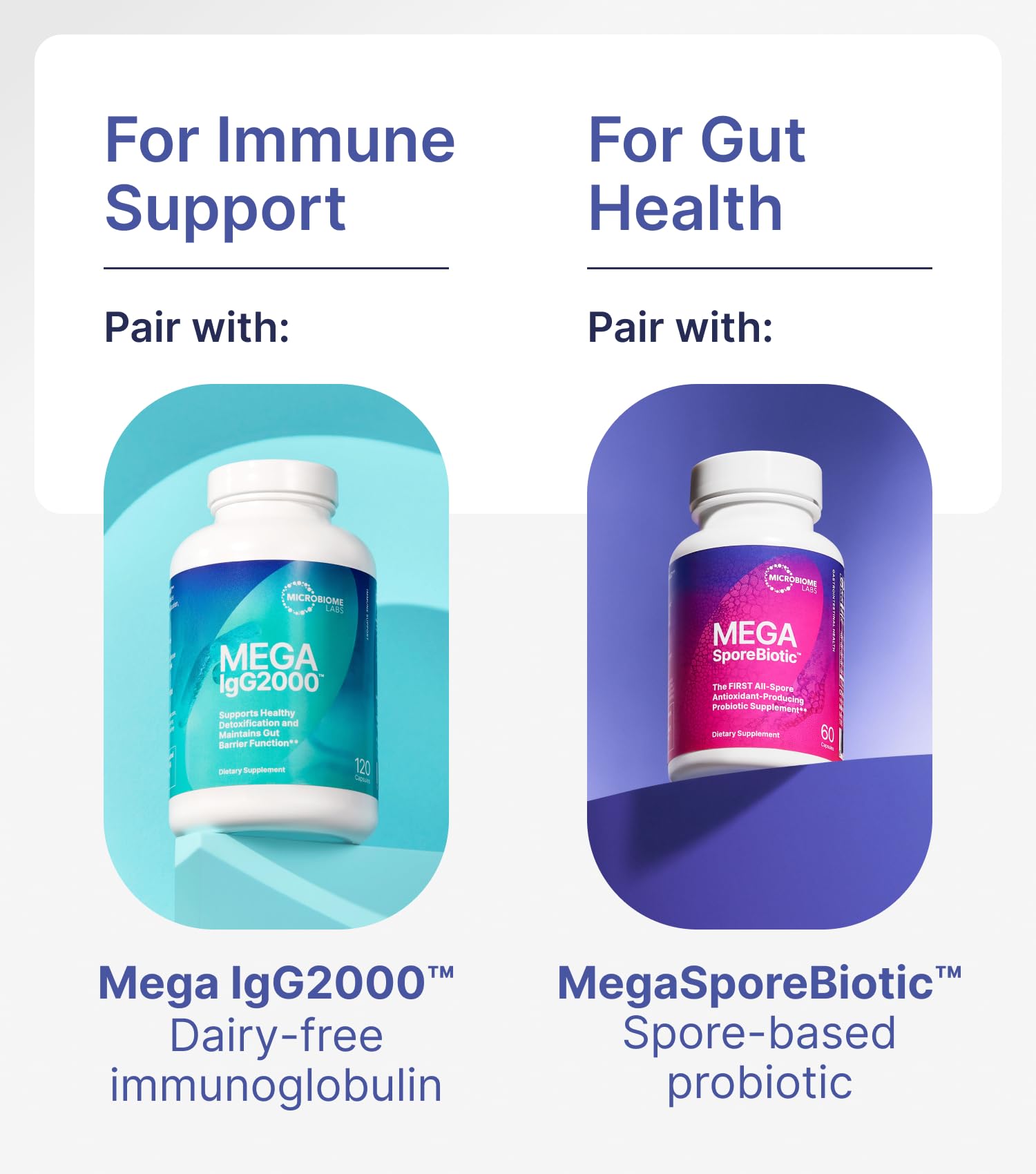 Microbiome Labs EpicDefense ingredientes dispuestos, destaca probióticos y postbióticos