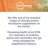 Microbiome Labs FODMATE en mesa con alimentos vegetales para mejor tolerancia