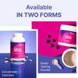 Microbiome Labs vaso con MegaMucosa disuelto demostrando mezcla homogénea