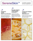 Microbiome Labs SereneSkin etiqueta con ingredientes y beneficios visibles