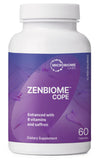 Microbiome Labs frasco Zenbiome COPE frontal mostrando envase y marca, transmisión de confianza
