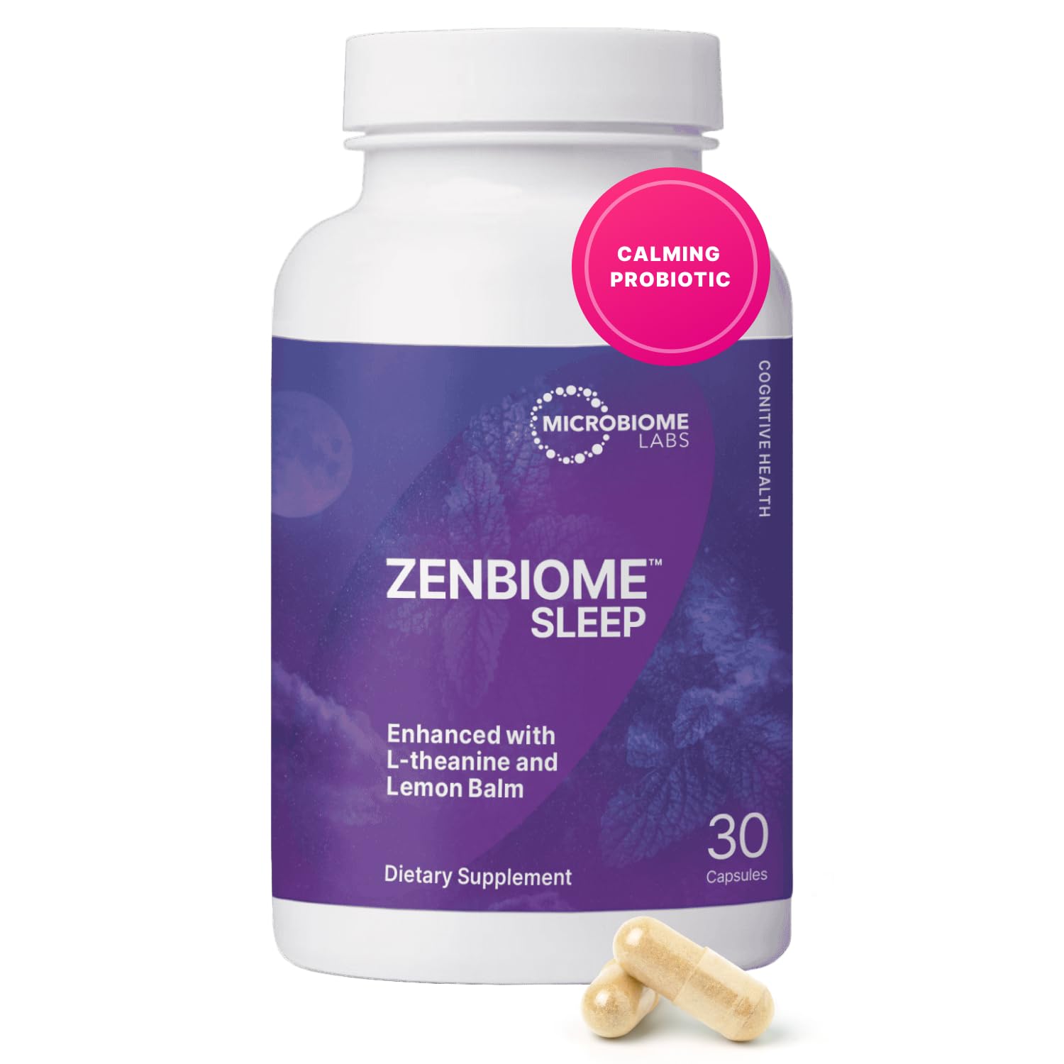 Microbiome Labs Zenbiome Sleep frontal mostrando envase para identificación rápida