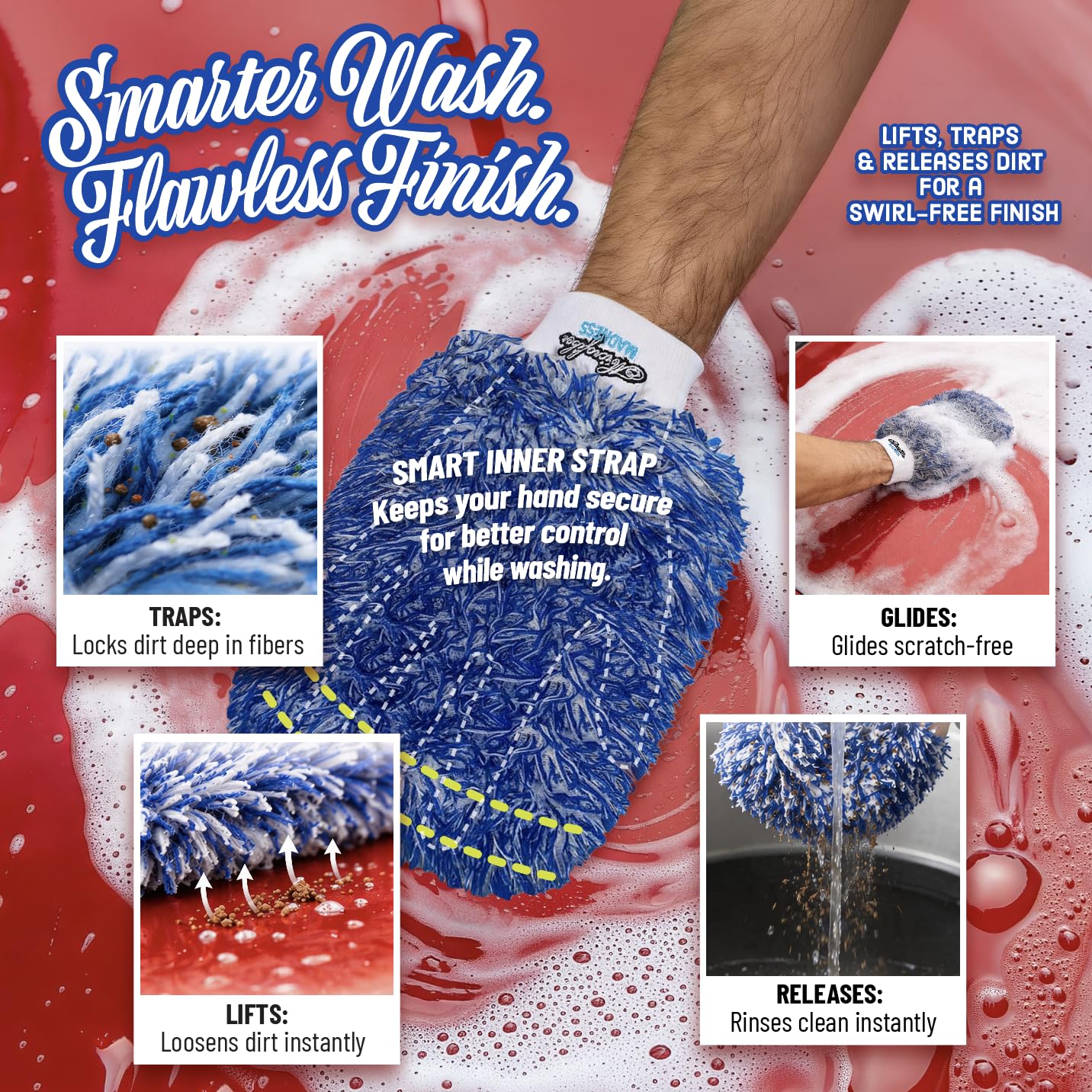 Microfiber Madness corte que muestra esponja interna y mejor retención