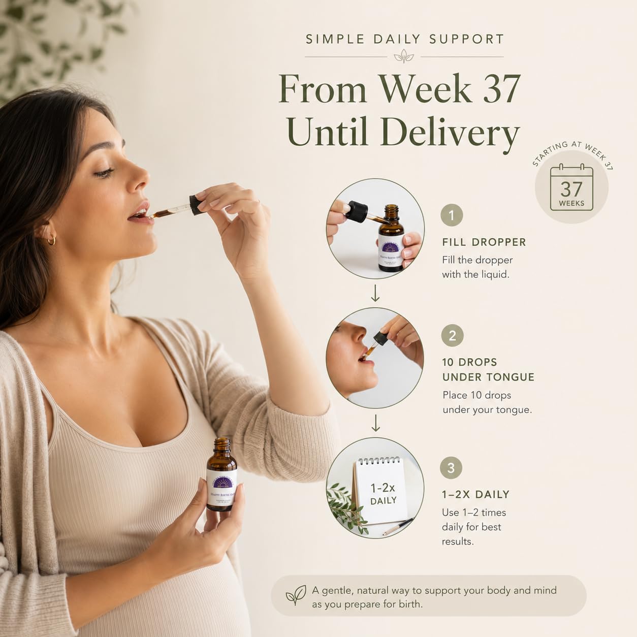 Midwife Made Naturals ingredientes naturales en primer plano resaltando pureza