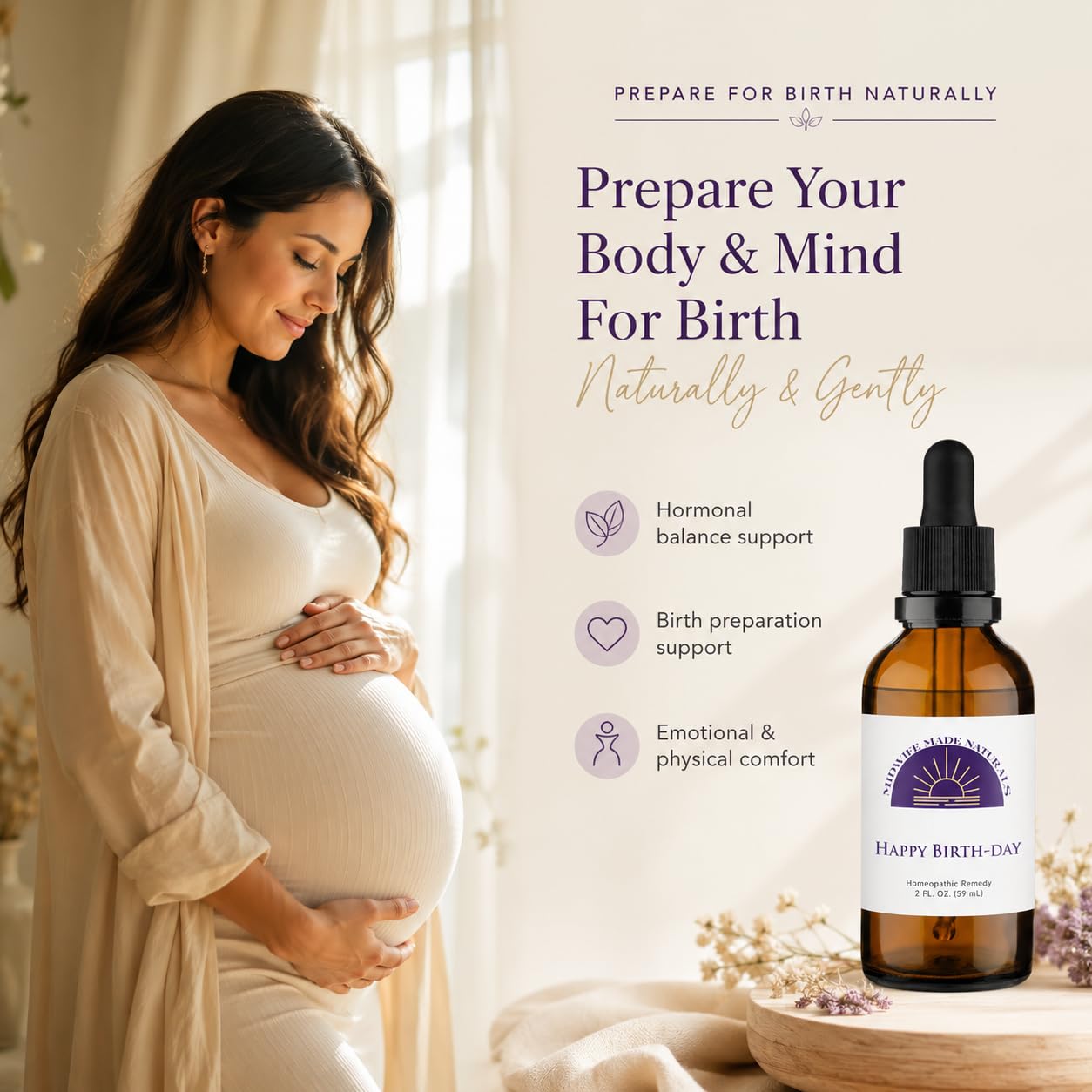 Midwife Made Naturals administración sublingual demostrando aplicación rápida
