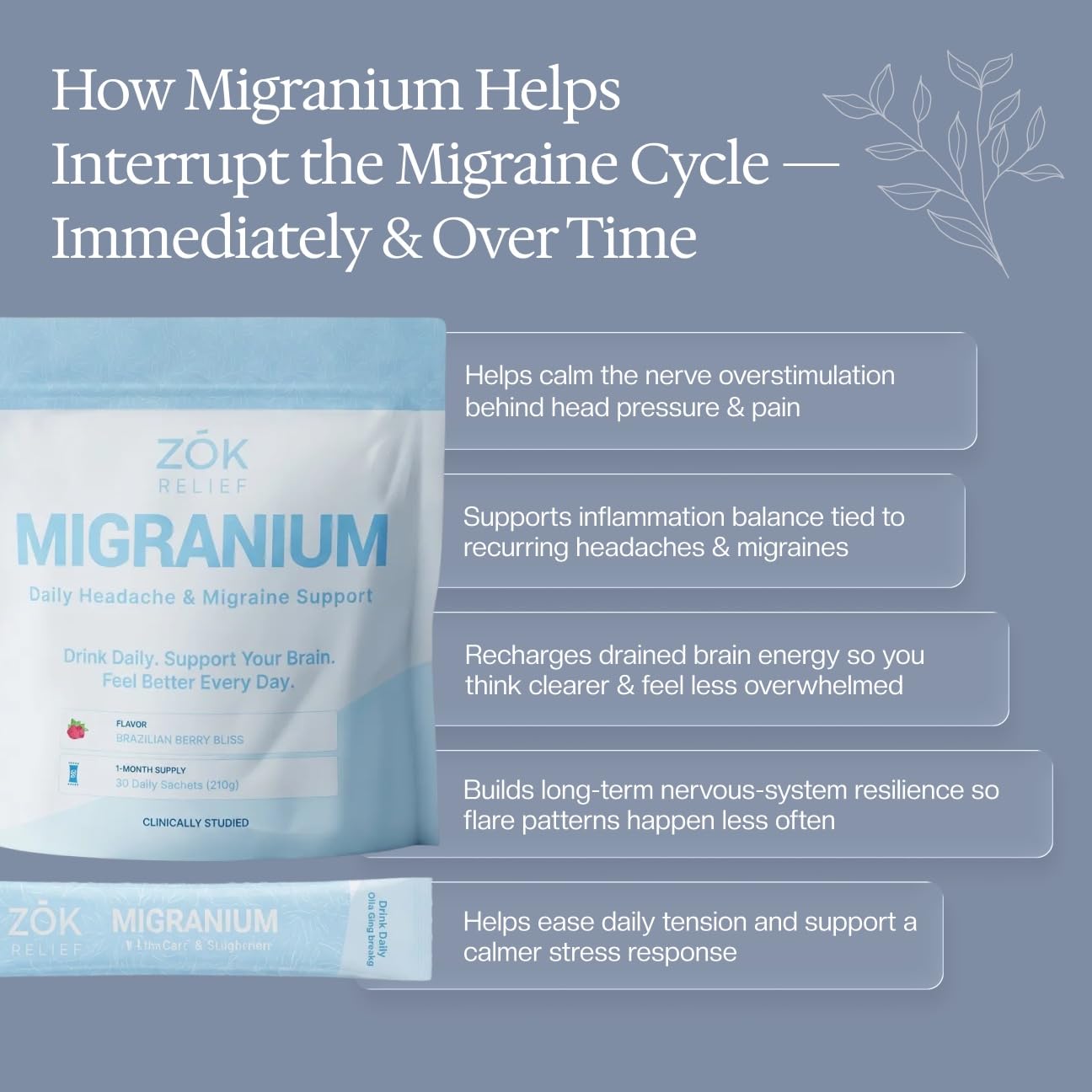 Migranium etiqueta de ingredientes visible, beneficio de transparencia