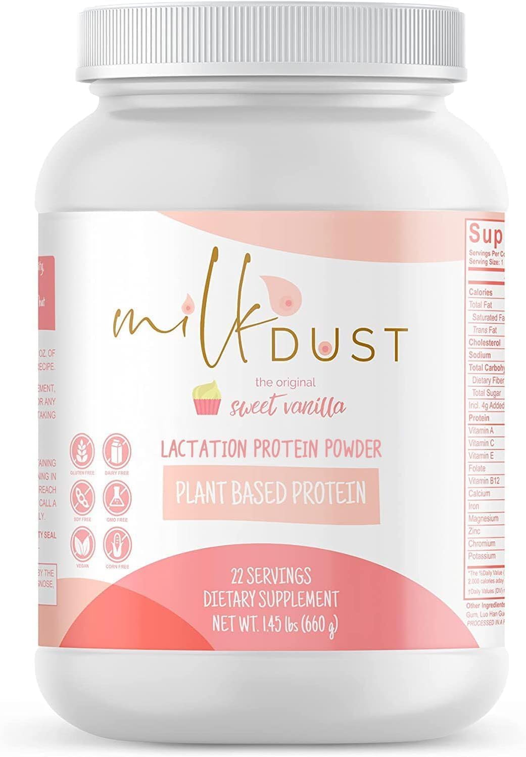 MILK DUST envase frontal con información clara y beneficio práctico
