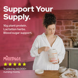 MILK DUST etiqueta de ingredientes mostrando vitaminas y minerales