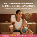 MILK DUST envase comparado con mano para ver tamaño y servicio