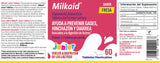 Milkaid Junior etiqueta con ingredientes claros y beneficios para familias