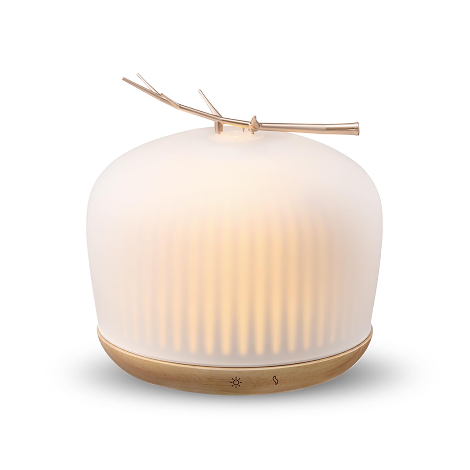 mimicat difusor frontal de vidrio y madera, aspecto elegante