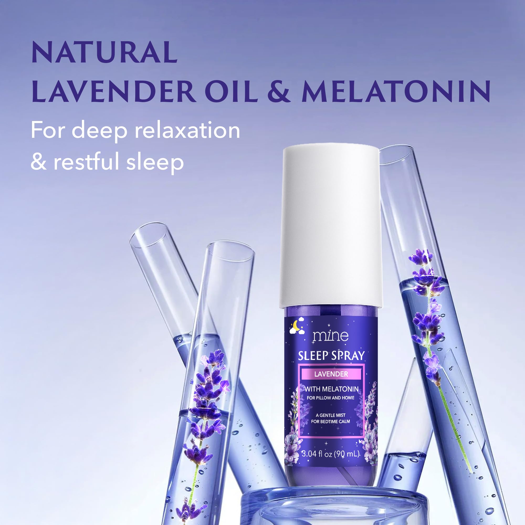 Mine spray aplicado sobre ropa de cama para ambiente relajante nocturno