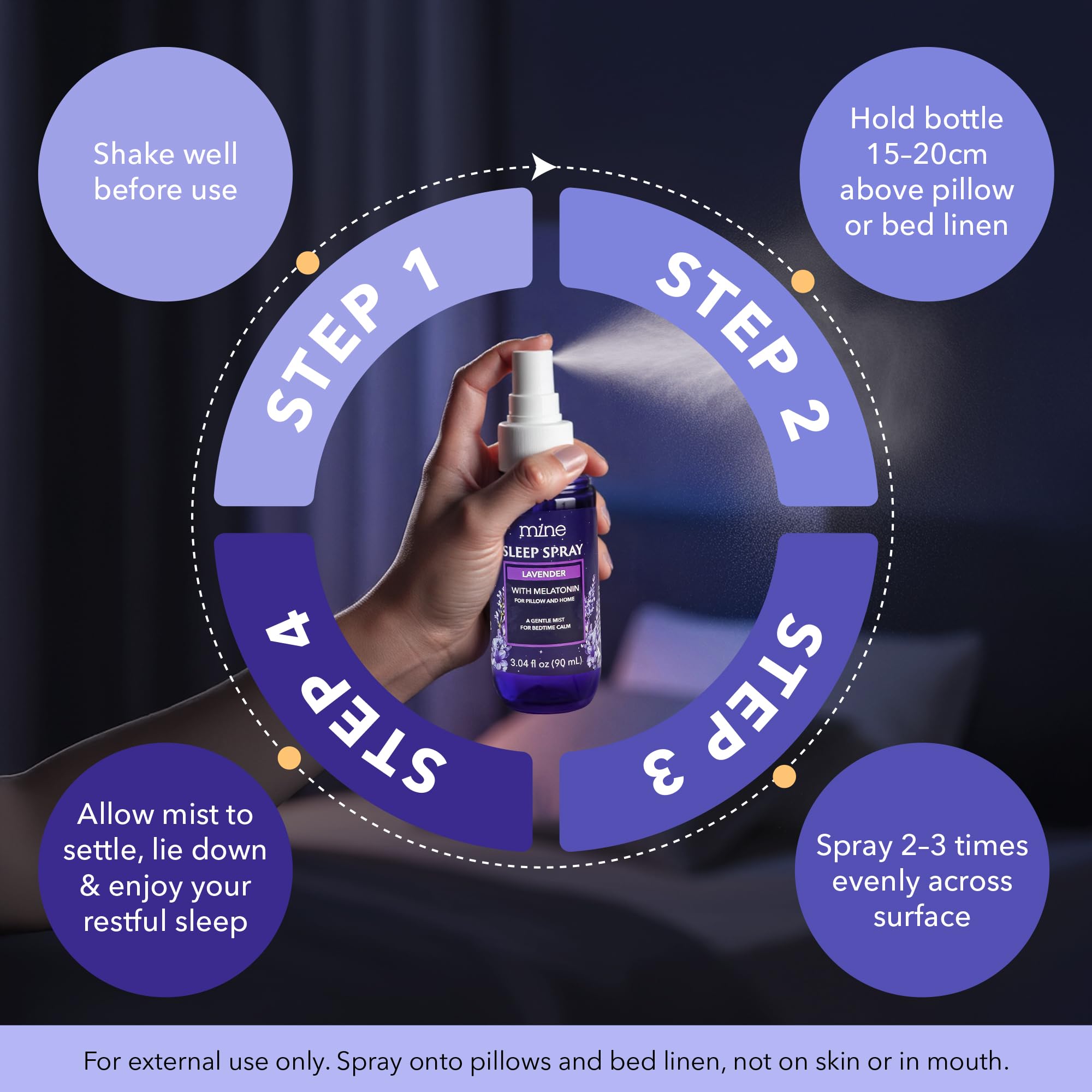 Mine spray de lavanda en neceser para viaje y rutinas en movimiento