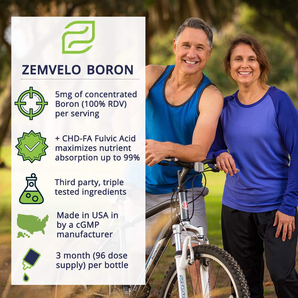Mineralife Liquid Boron comparación de tamaño del envase para tres meses