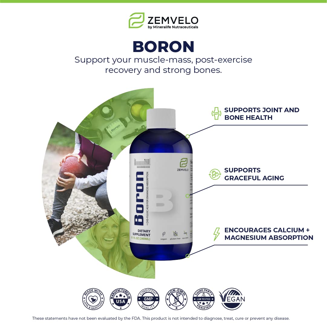 Mineralife Liquid Boron dosificación con gotero para controlar la cantidad diaria