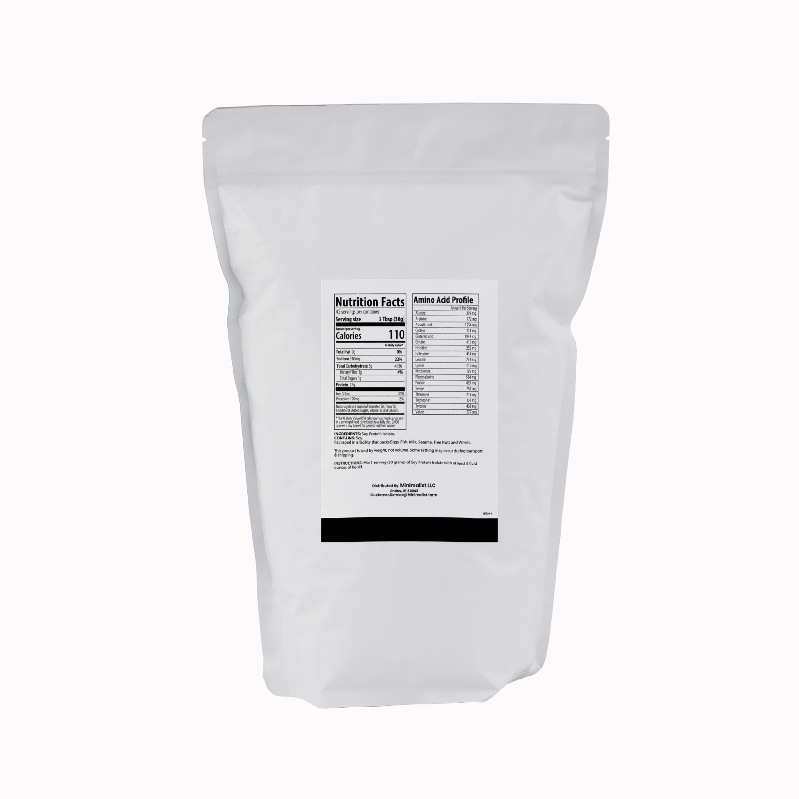 Minimalist textura fina del polvo de proteína de soja para disolución fácil y mezcla homogénea
