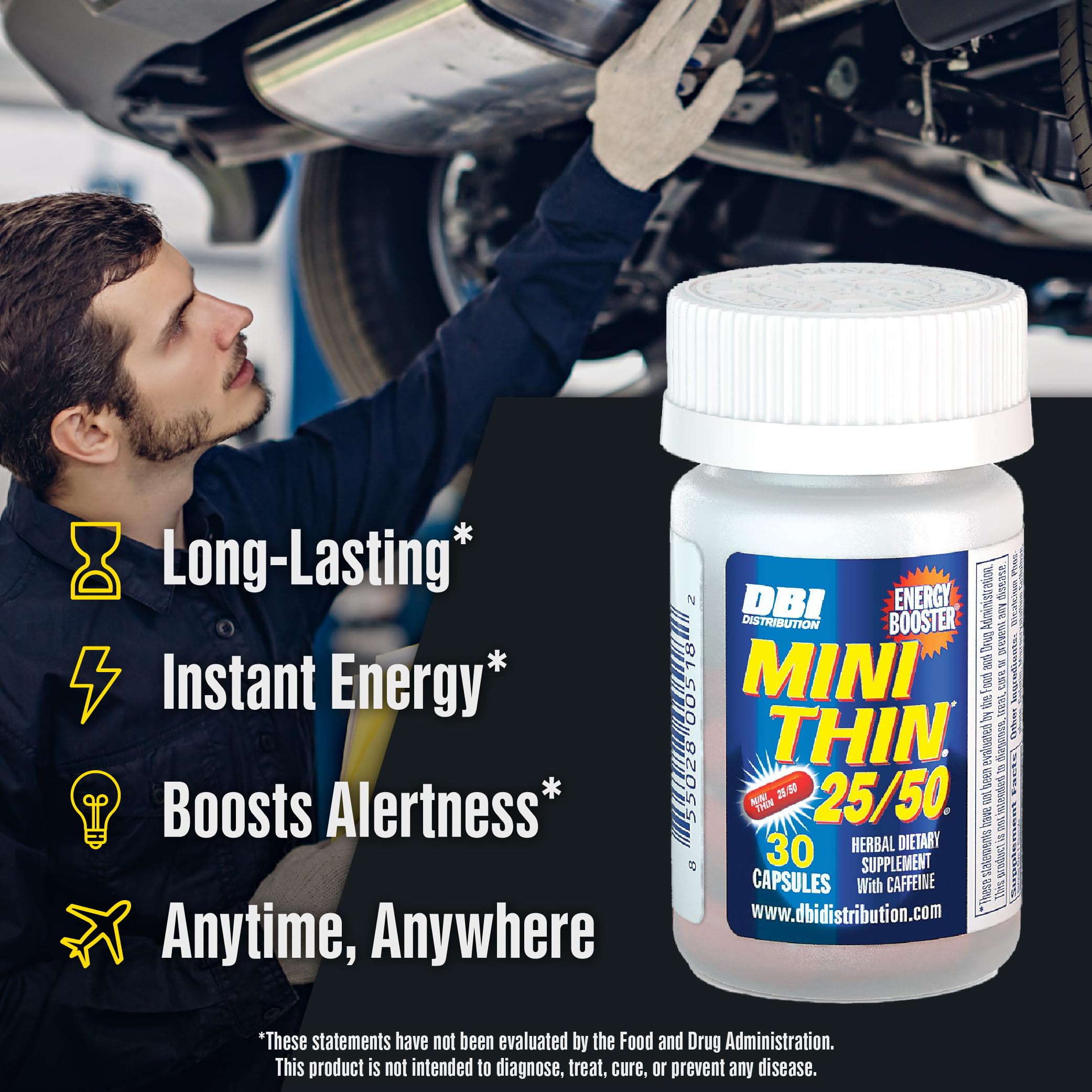 Mini Thin cápsula en mano para comparar tamaño y transporte
