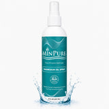 MinPure botella frontal mostrando tamaño y diseño práctico