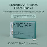MIOME IB-ONE cápsula en primer plano indicando fácil ingesta y potencia