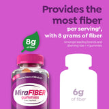 MiraFIBER frasco abierto con gomitas listo para consumo diario