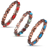 Misdary pulsera de cobre frontal con turquesa, elegante y resistente