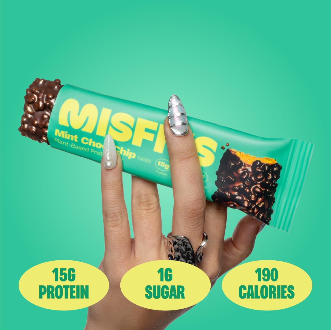 Misfits bar en uso como snack post-entreno, aporta proteína