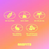 Misfits barrita en mano demostrando tamaño práctico y fácil consumo