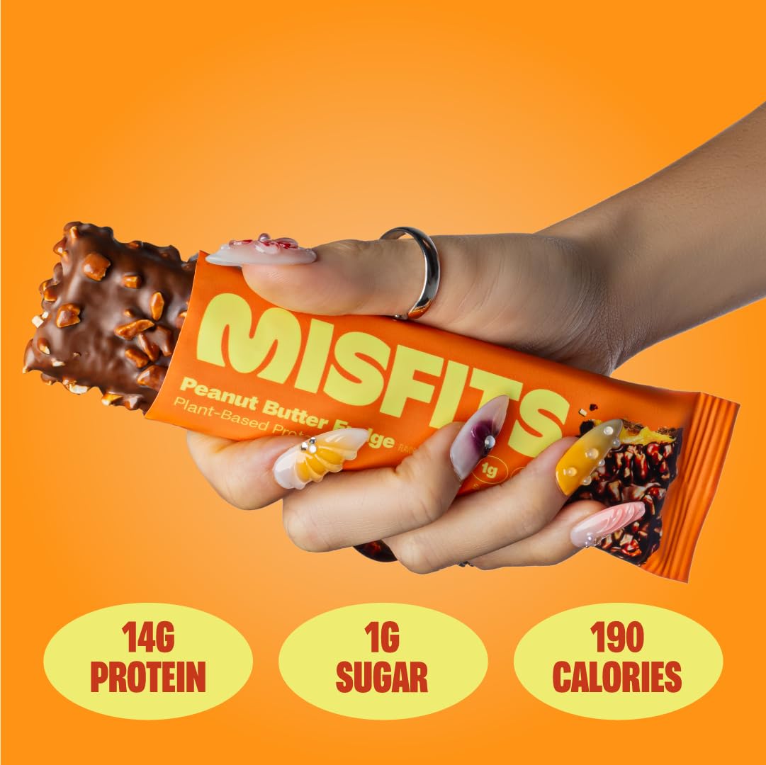 Misfits barra partida a la mitad mostrando relleno y capas sabrosas