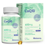 Mistaccy envase frontal mostrando CoQ10 600 mg y beneficios