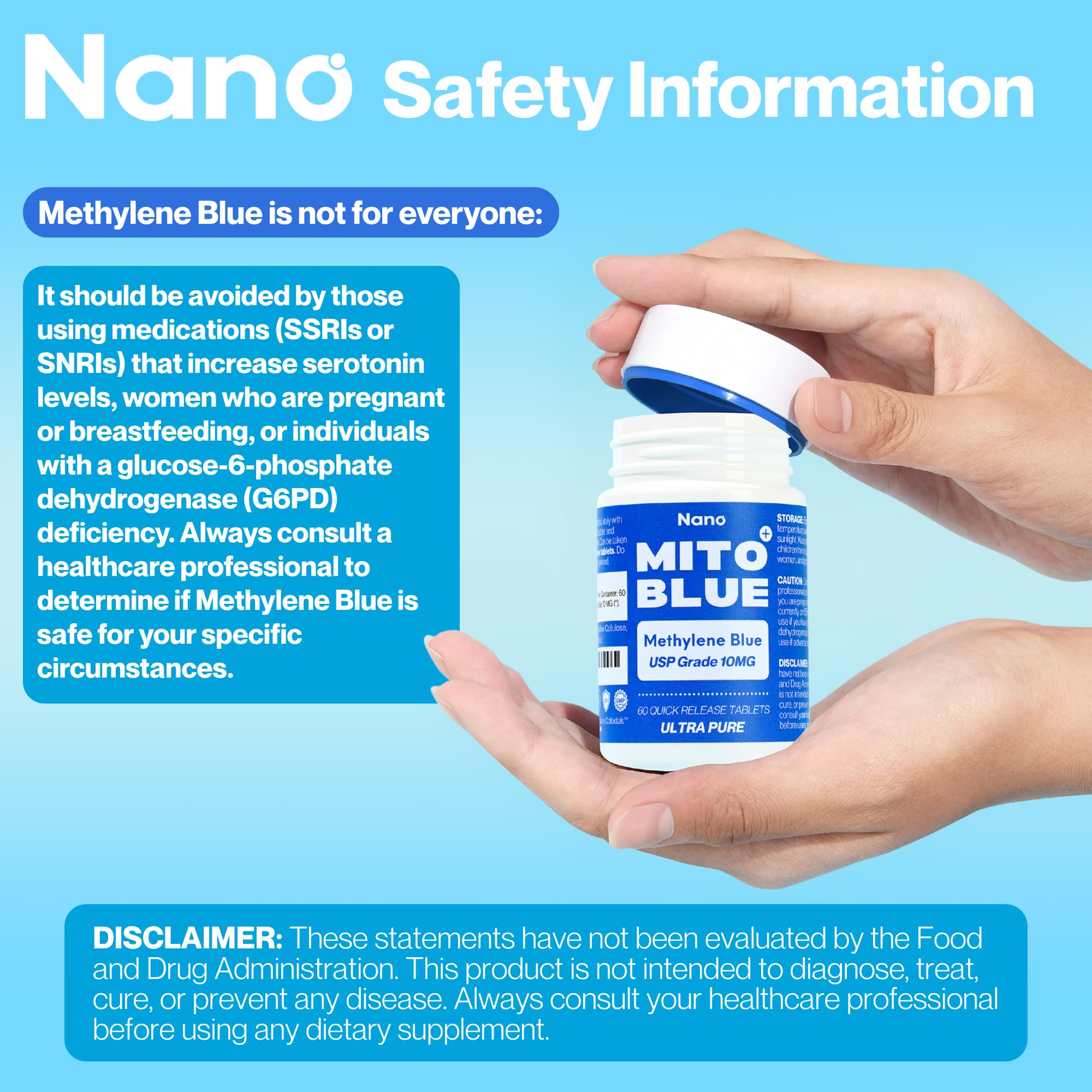 MIT0BLUE tableta partida demostrando cómo ajustar la dosis a 5 mg