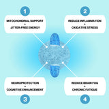 MIT0BLUE conjunto de comprimidos ordenados mostrando dosis consistentes