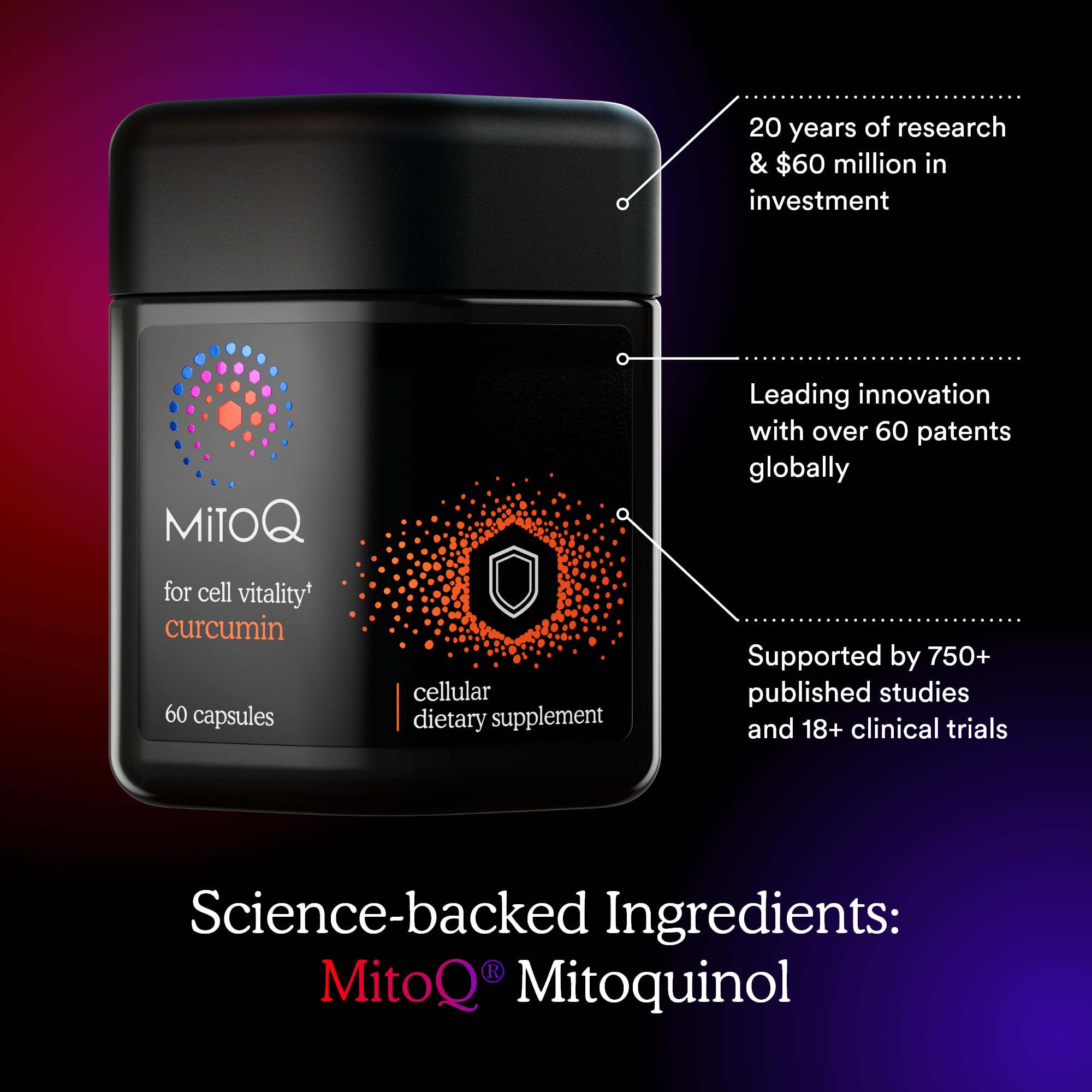 MitoQ cápsula en mano para comparar tamaño y comodidad de uso