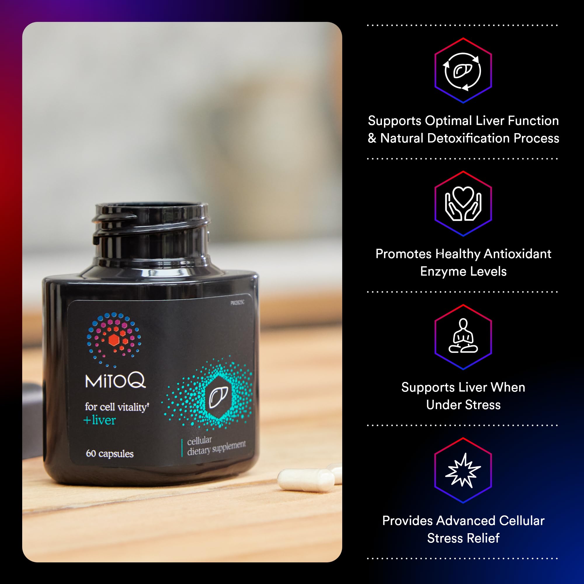 MitoQ mostrando Siliphos cardo mariano de alta biodisponibilidad