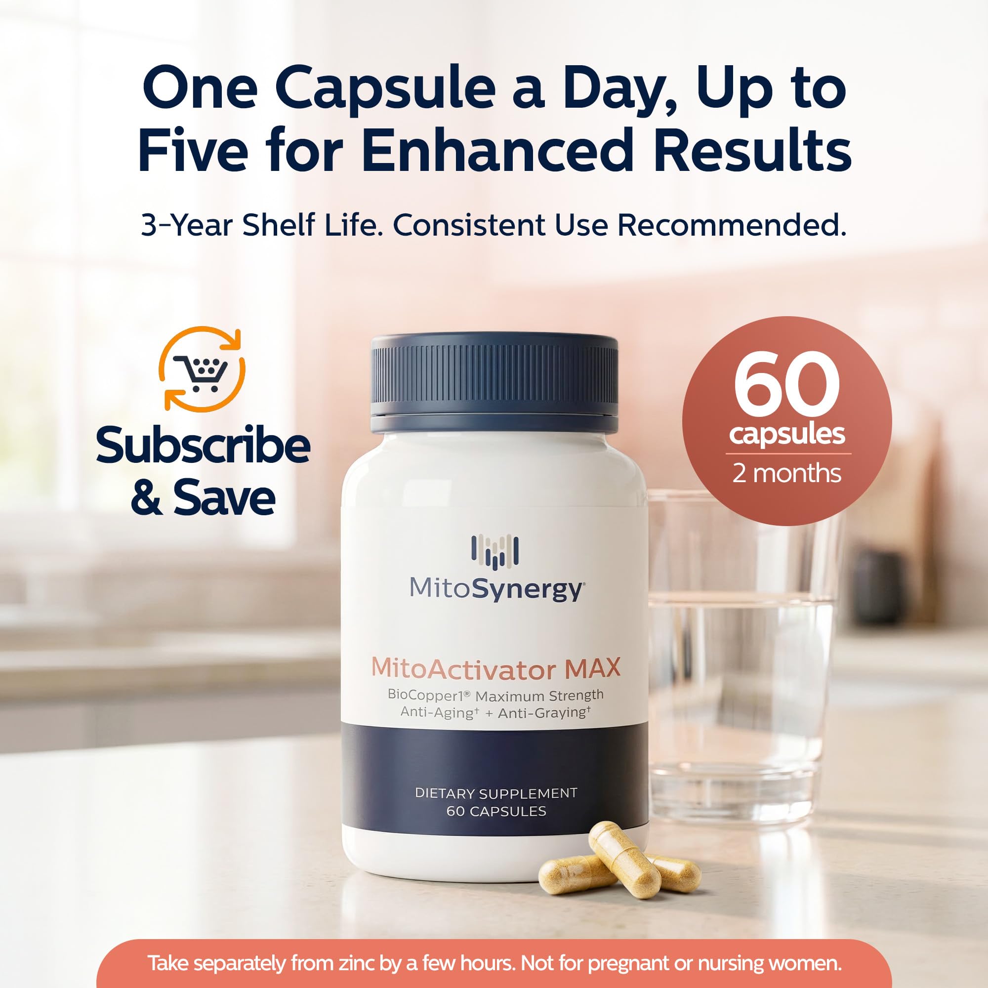 MitoSynergy MAX etiqueta con lista de ingredientes y forma BioCopper1 clara