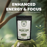 MITRAMAN BOTANICALS vaso con kava preparado en uso, fácil de mezclar y consumir
