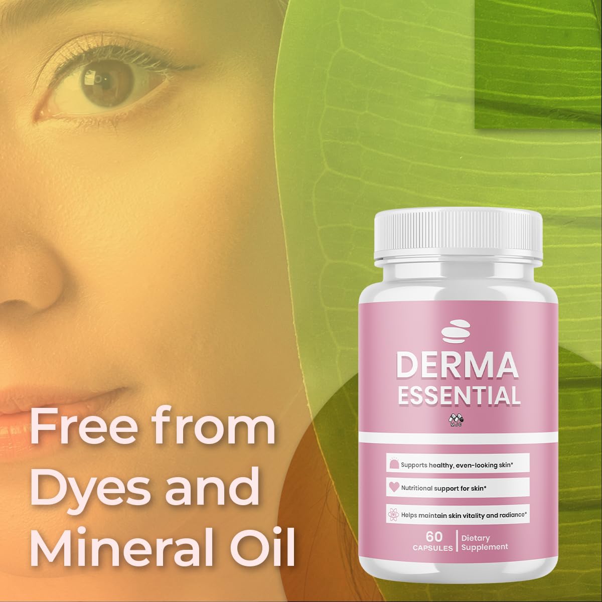 Caja abierta con cápsulas MJO Derma Essential desplegadas para visualizar cantidad por frasco
