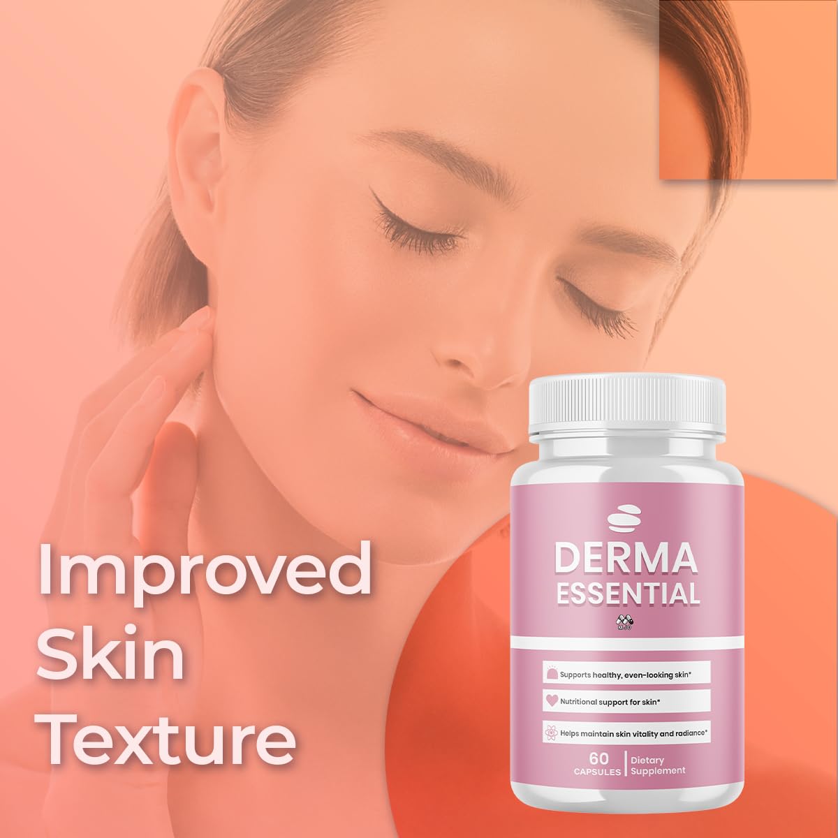 Detalle de una cápsula MJO Derma Essential para apreciar tamaño y fácil ingestión