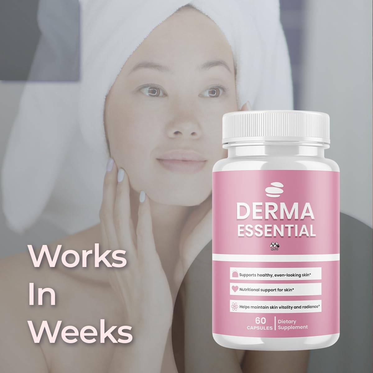 Mano sosteniendo MJO Derma Essential señalando portabilidad y uso diario sencillo