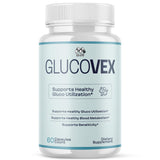 MJO Glucovex frasco frontal mostrando la etiqueta clara y beneficios