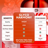 MJO Glyco Harmony Drops etiqueta con lista de ingredientes naturales visible