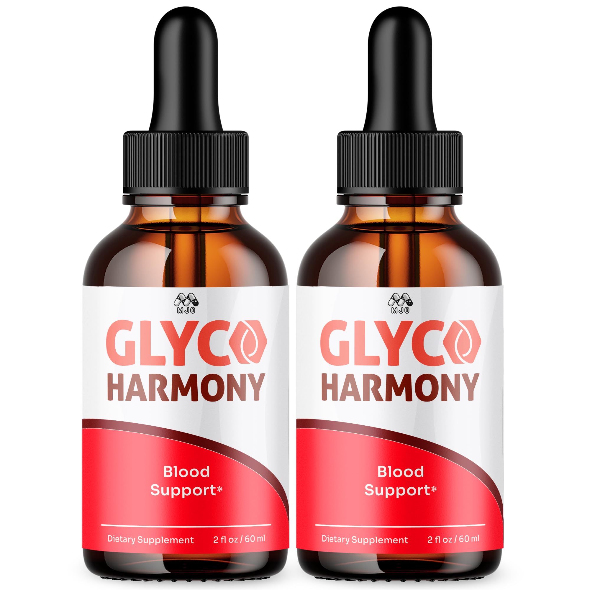 MJO Glyco Harmony Drops vista frontal con envase, muestra conveniencia y pureza